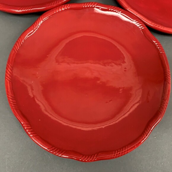 Tracy Porter Jolly Ol Snowy Salad Plates Red Lot of 3 - Picture 6 of 11